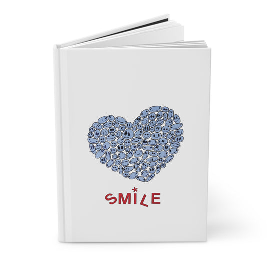 BLUE Heart SMILES - Hardcover Journal