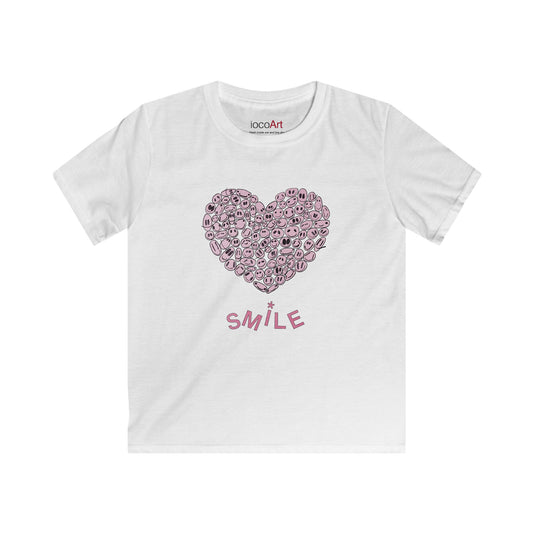 PINK Heart Smiles - Kids Softstyle Tee