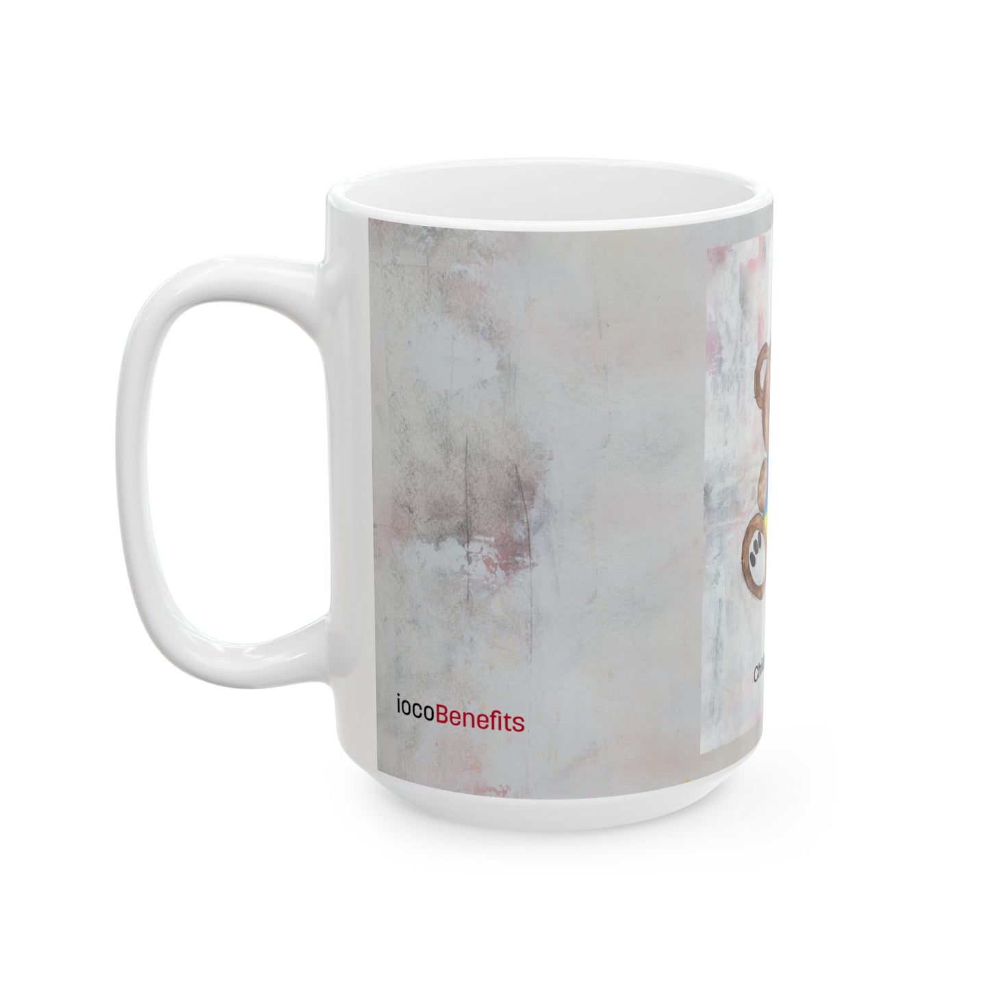 Teddy Bear Brown, Ukraine Heart - Ceramic Mug, (11oz, 15oz)