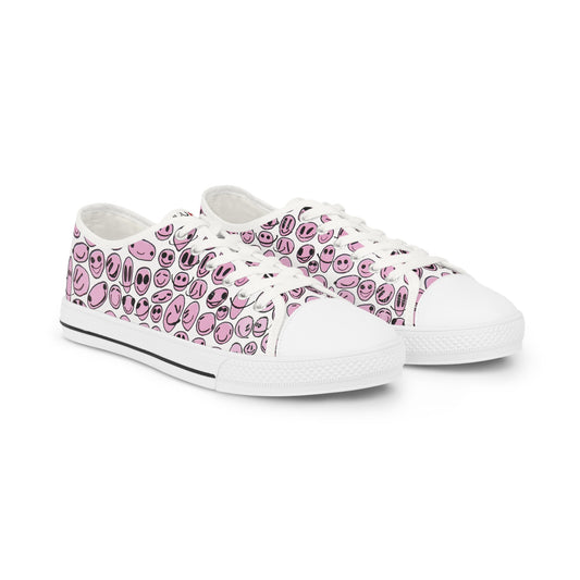 Pink SMILES - Men's Low Top Sneakers