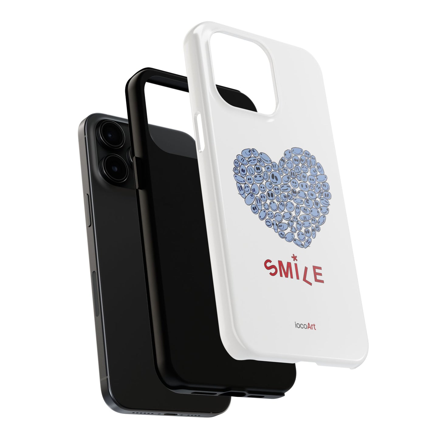 BLUE Heart SMILE - Tough Phone Cases