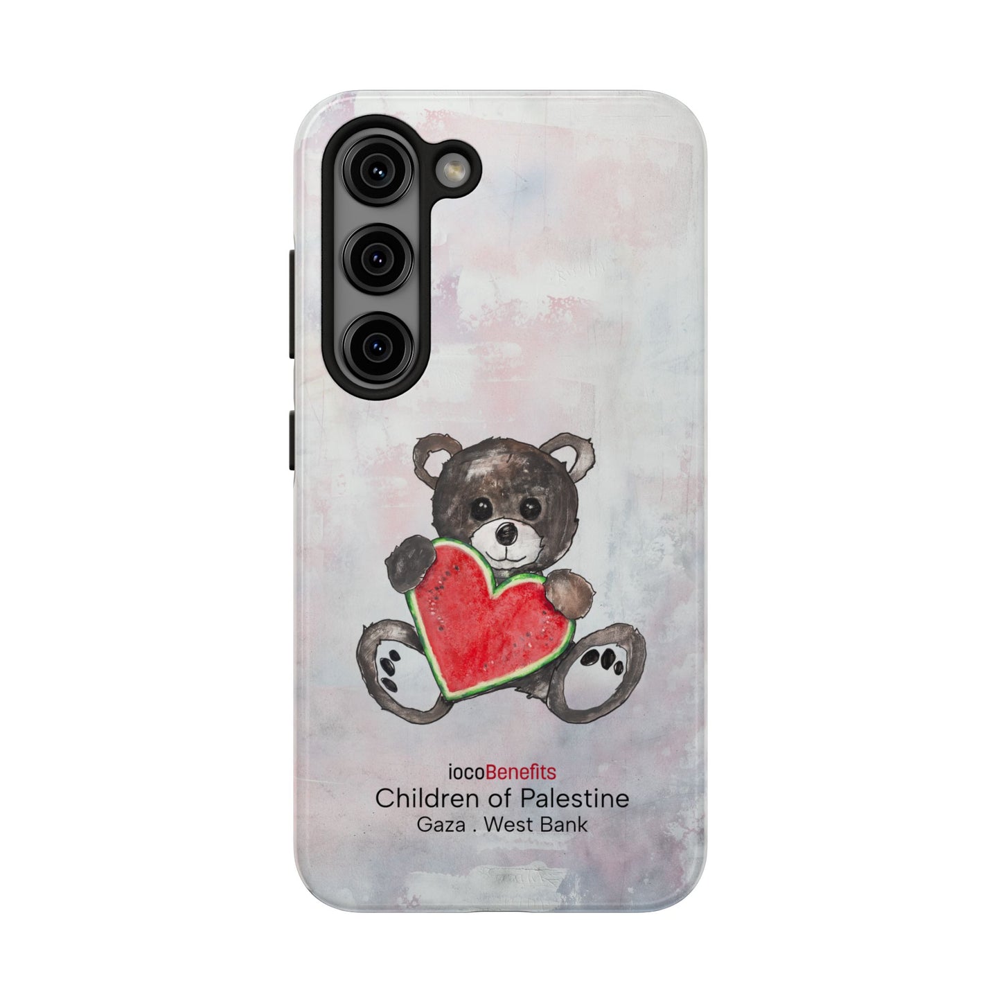 Teddy Bear Black, Watermelon Heart - Tough Phone Cases