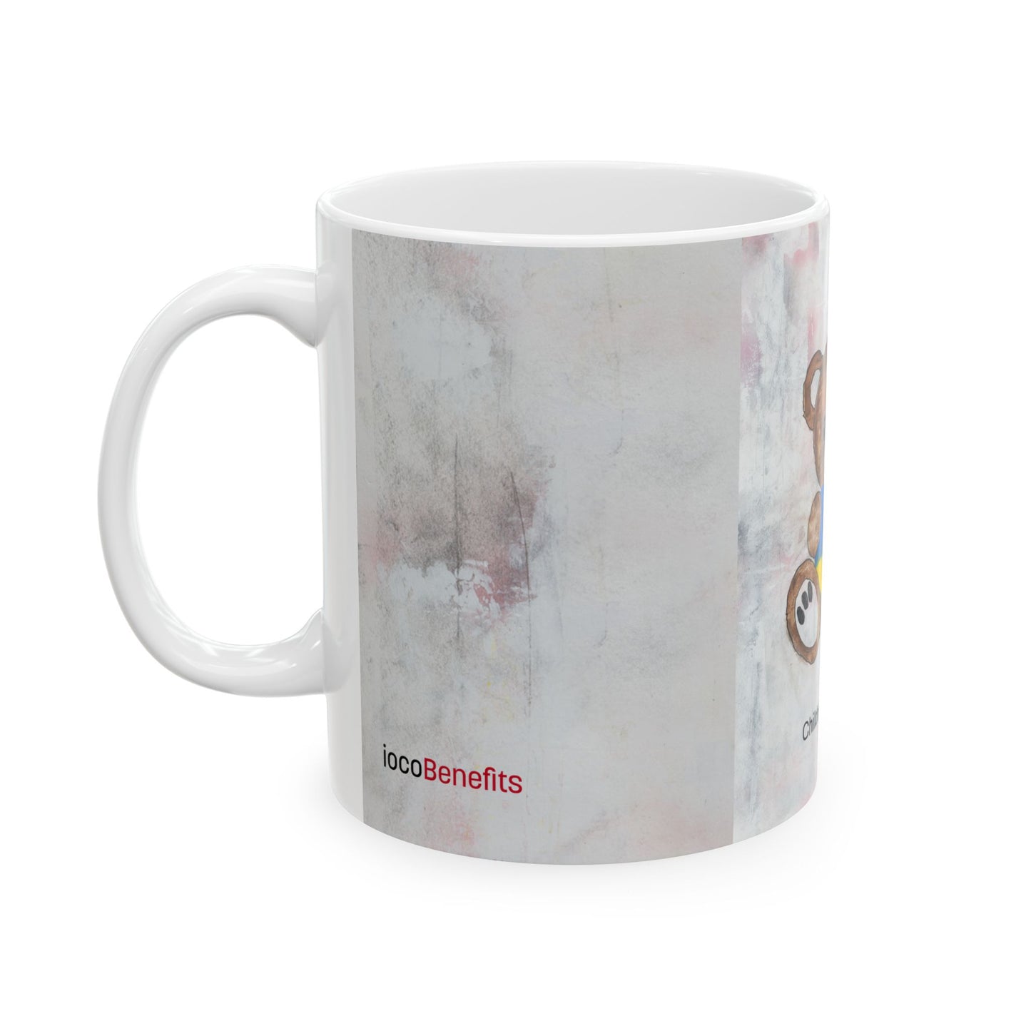 Teddy Bear Brown, Ukraine Heart - Ceramic Mug, (11oz, 15oz)