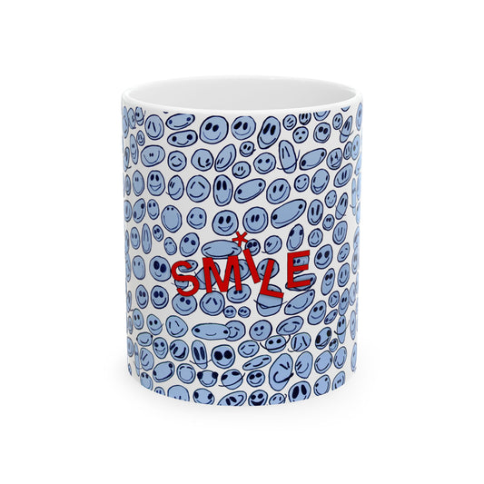 BLUE SMILES - Ceramic Mug, (11oz, 15oz)