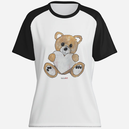 Teddy Bear Heart, Golden (BLS)-Cotton Women's T-Shirt