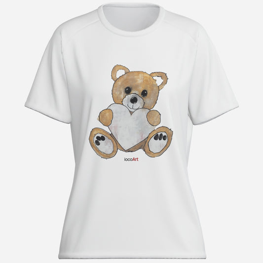 Teddy Bear Heart, Golden-Cotton Women's T-Shirt