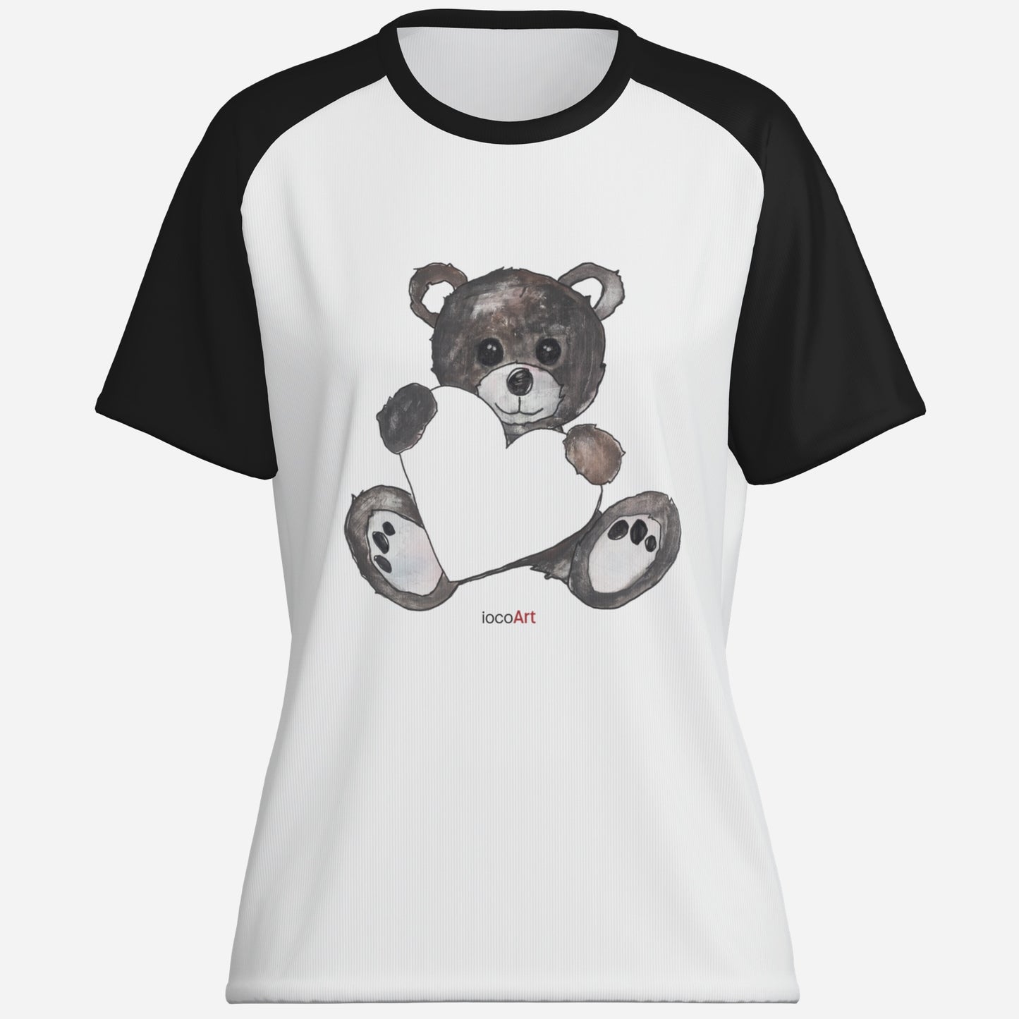 Teddy Bear Heart, BlackBrown (BLS)- Cotton Women's T-Shirt