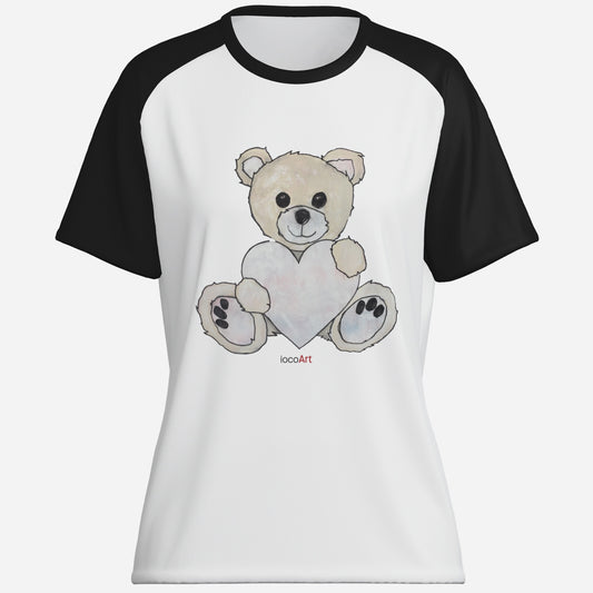 Teddy Bear Heart, Blonde (BSL)-Cotton Women's T-Shirt