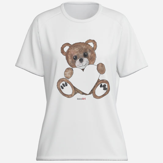 Teddy Bear Heart, Brown-Cotton Women's T-Shirt