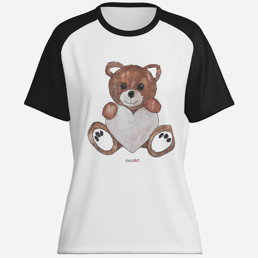 Teddy Bear Heart, RedBrown (BSL)-Cotton Women's T-Shirt