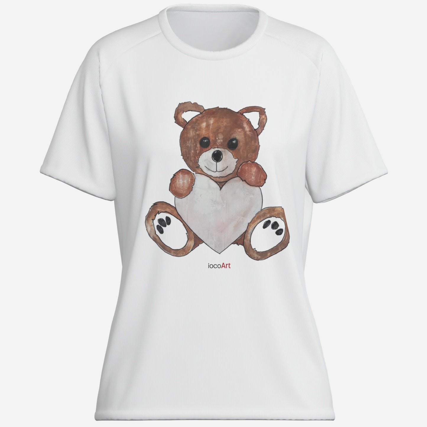 Teddy Bear Heart, RedBrown-Cotton Women's T-Shirt