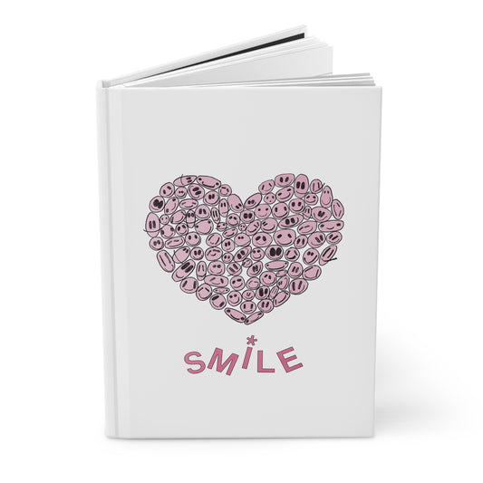 PINK Heart SMILES - Hardcover Journal