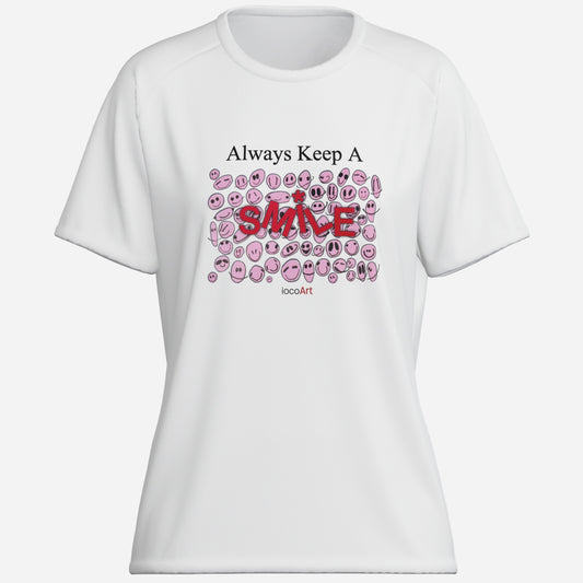 Always Keep A SMILE, PINK - Women's Cotton T-Shirt