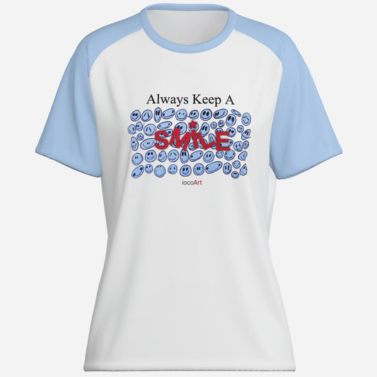Always Keep A SMILE, BLUE (BluSL) - Women's Cotton T-Shirt