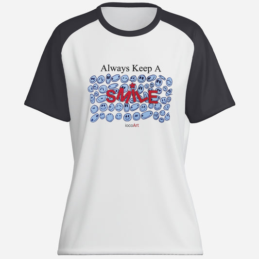 Always Keep A SMILE, BLUE (BSL) - Women's Cotton T-Shirt