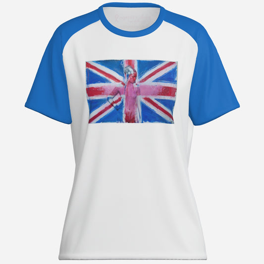 PINK Union Jack-(BluSL)-Women's Cotton T-Shirt