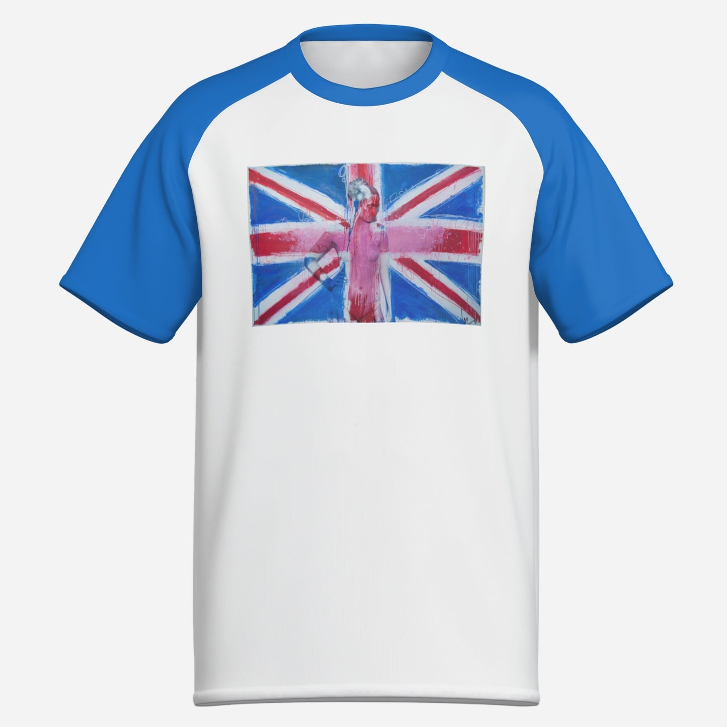 PINK Union Jack-(BluSL)-Men's T-shirt