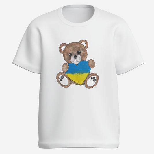 Teddy Bear Brown, Ukraine Heart - Kid's O Neck T-Shirt