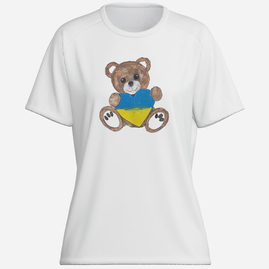 Teddy Bear Brown, Ukraine Heart - Women's Cotton T-Shirt