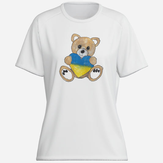 Teddy Bear Golden, Ukraine Heart - Women's Cotton T-Shirt