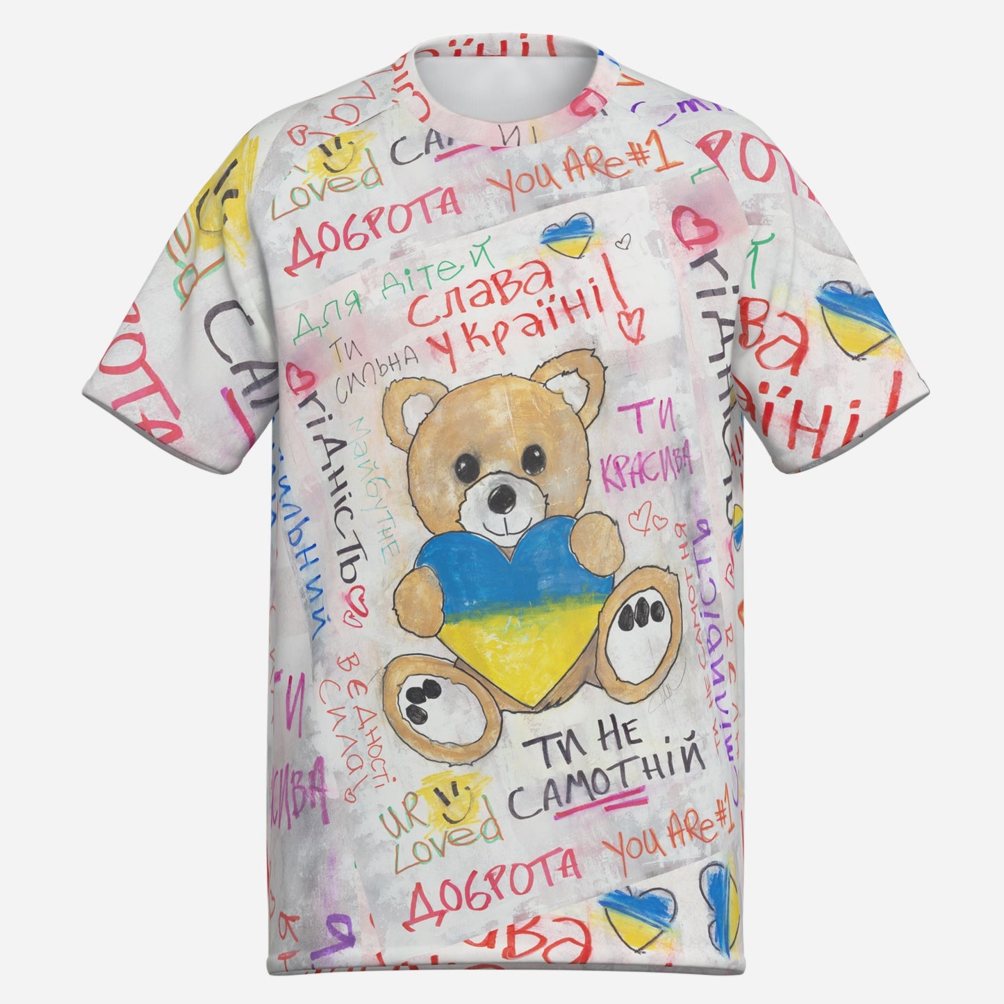 Teddy Bear Golden, Heart of Ukraine - Men's T-Shirt