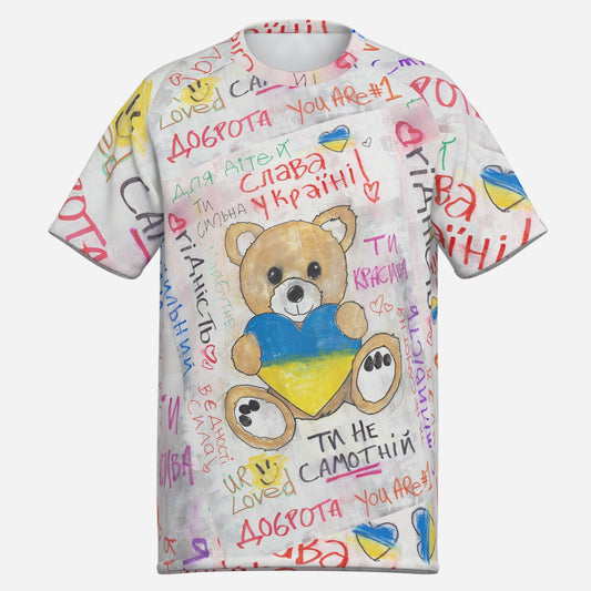 Teddy Bear Golden, Heart of Ukraine - Men's T-Shirt