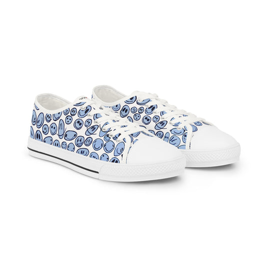Blue SMILES - Men's Low Top Sneakers