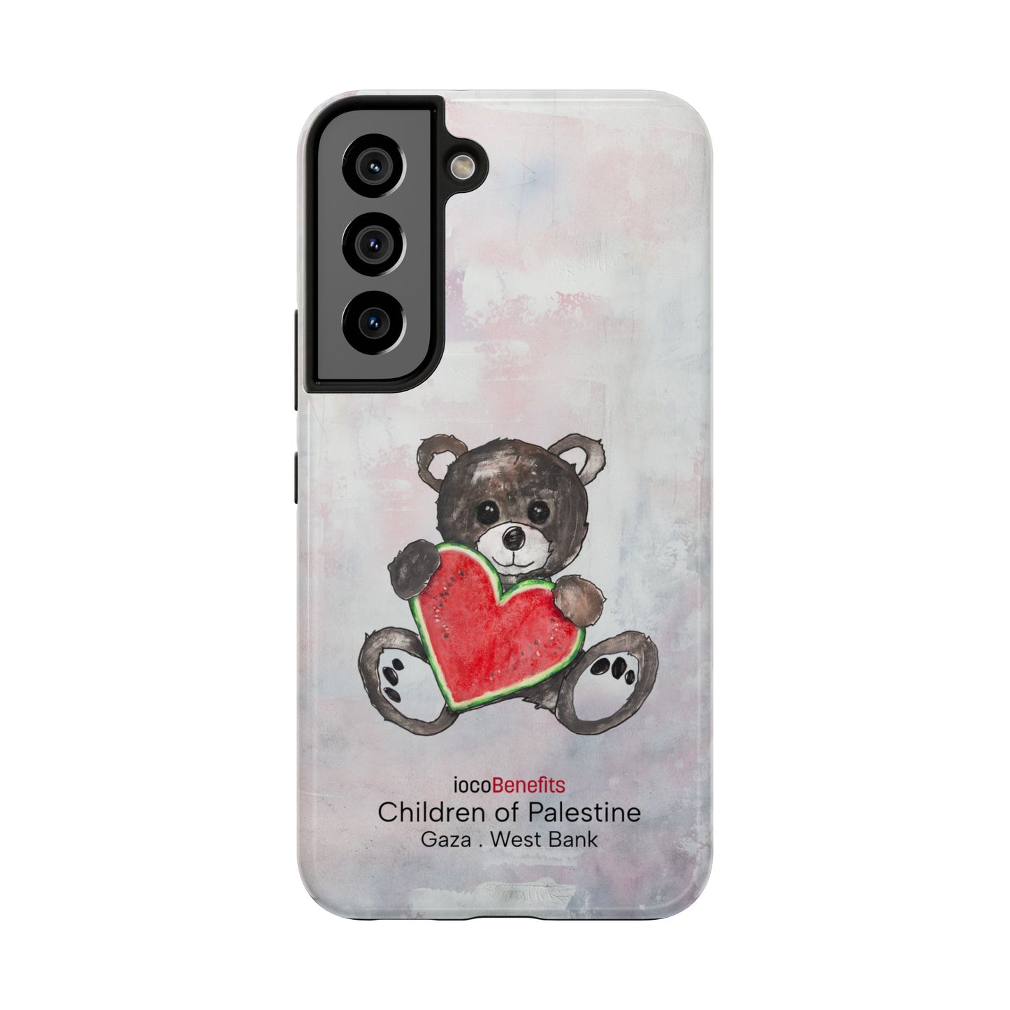 Teddy Bear Black, Watermelon Heart - Tough Phone Cases
