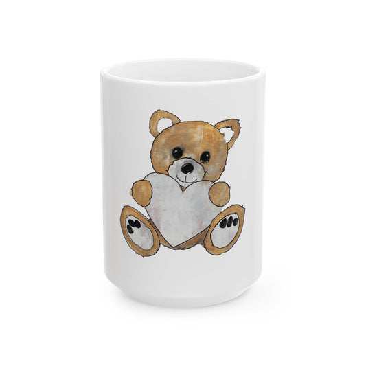 Teddy Bear, Golden - Ceramic Mug, (11oz, 15oz)