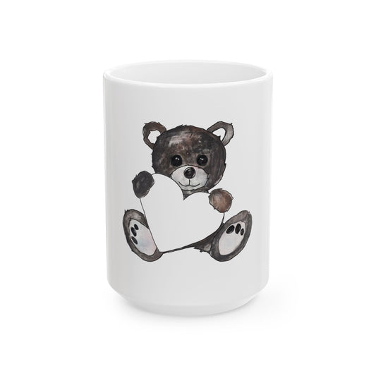 Teddy Bear, BlackBrown - Ceramic Mug, (11oz, 15oz)