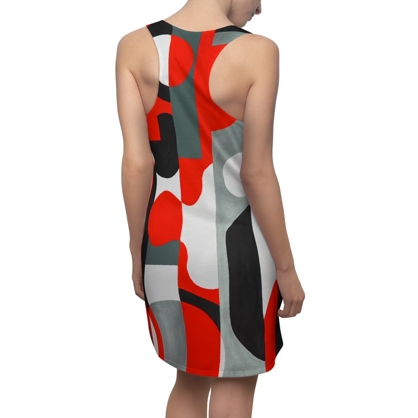 Fitting In, Red-Racerback Dress (AOP)