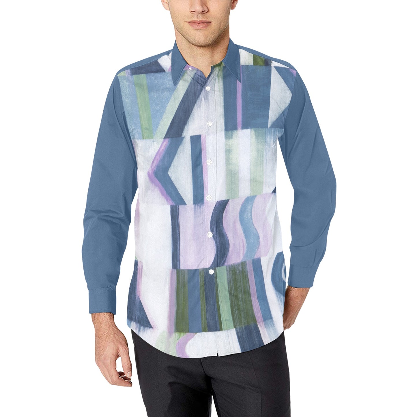 Spring Inlays-Men's Long Sleeve Shirt