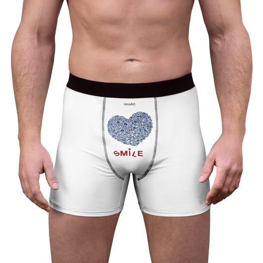 BLUE Heart SMILE - Men's Boxer Briefs