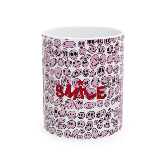 PINK SMILES - Ceramic Mug, (11oz, 15oz)