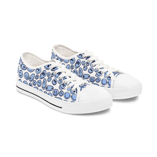 Blue SMILES - Women's Low Top Sneakers