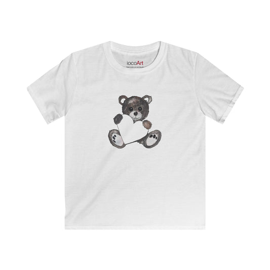 Teddy Bear BlackBrown - Kids Softstyle Tee