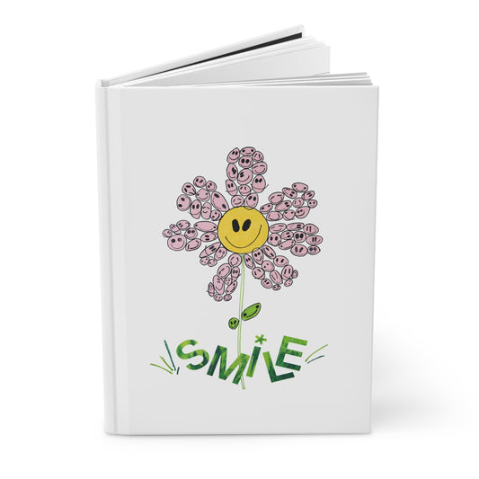 PINK Daisy SMILES - Hardcover Journal