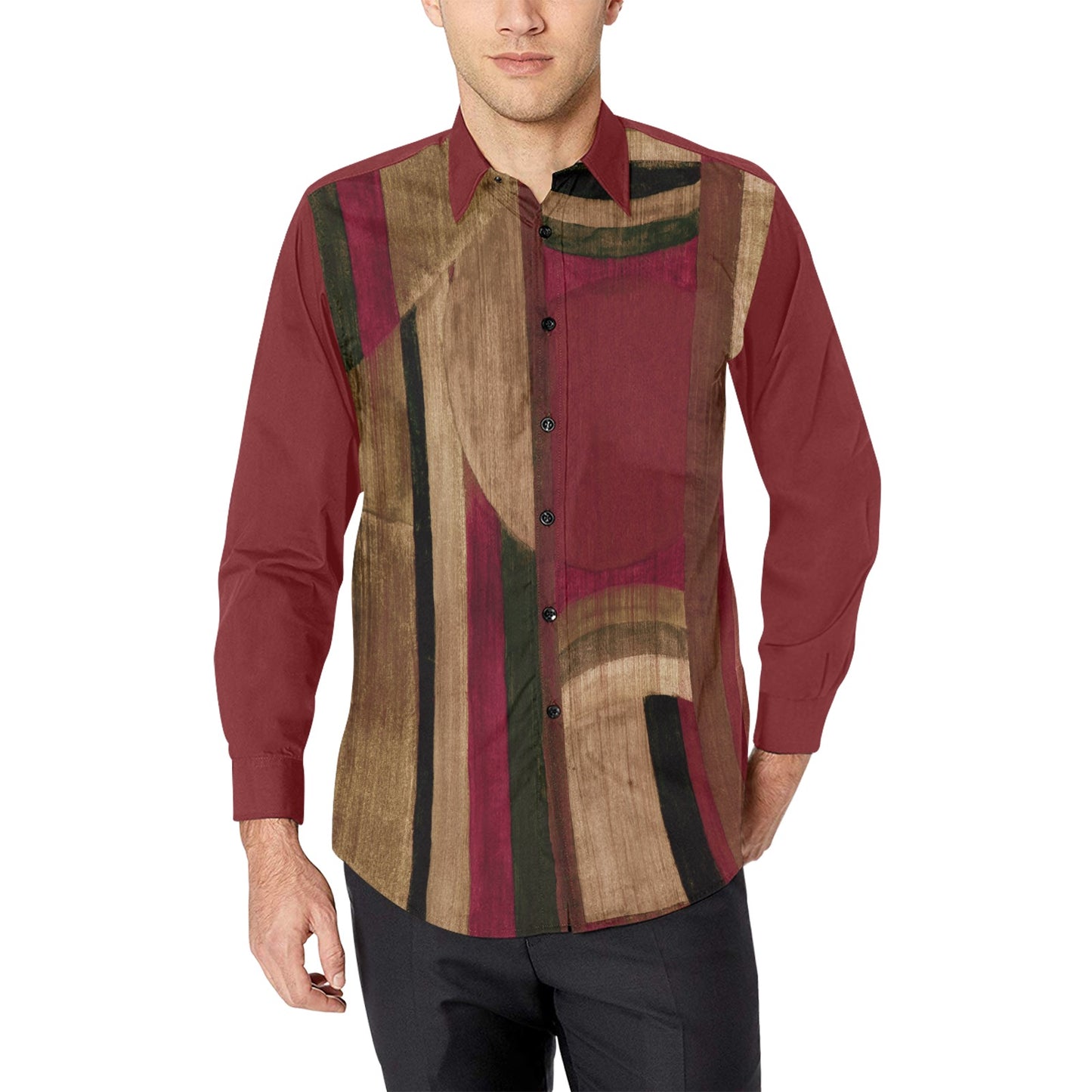 Burgundy of Pompeii, (BUrSL)-Men's Long Sleeve Shirt