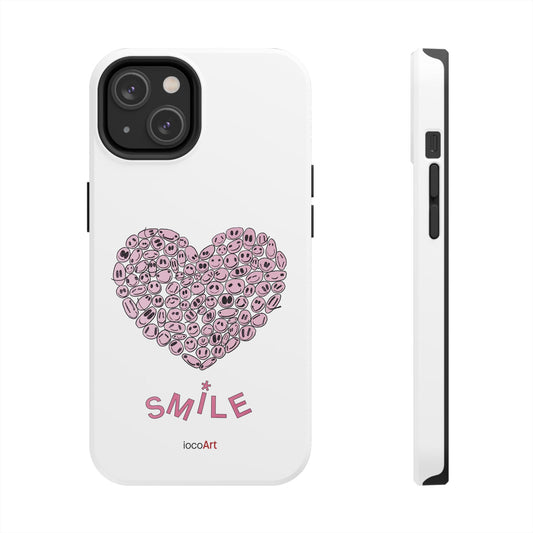 PINK Heart SMILE - Tough Phone Cases