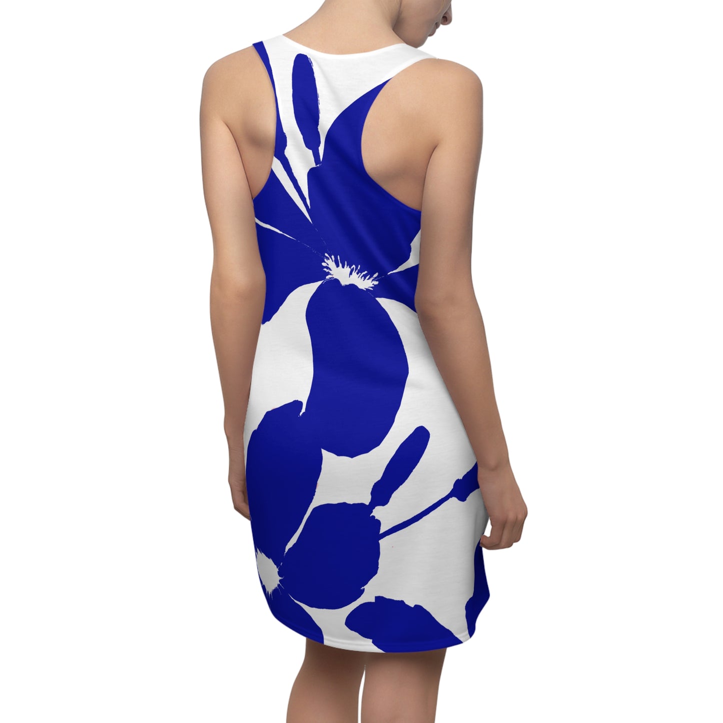 Bold BLUE Floral-Racerback Dress