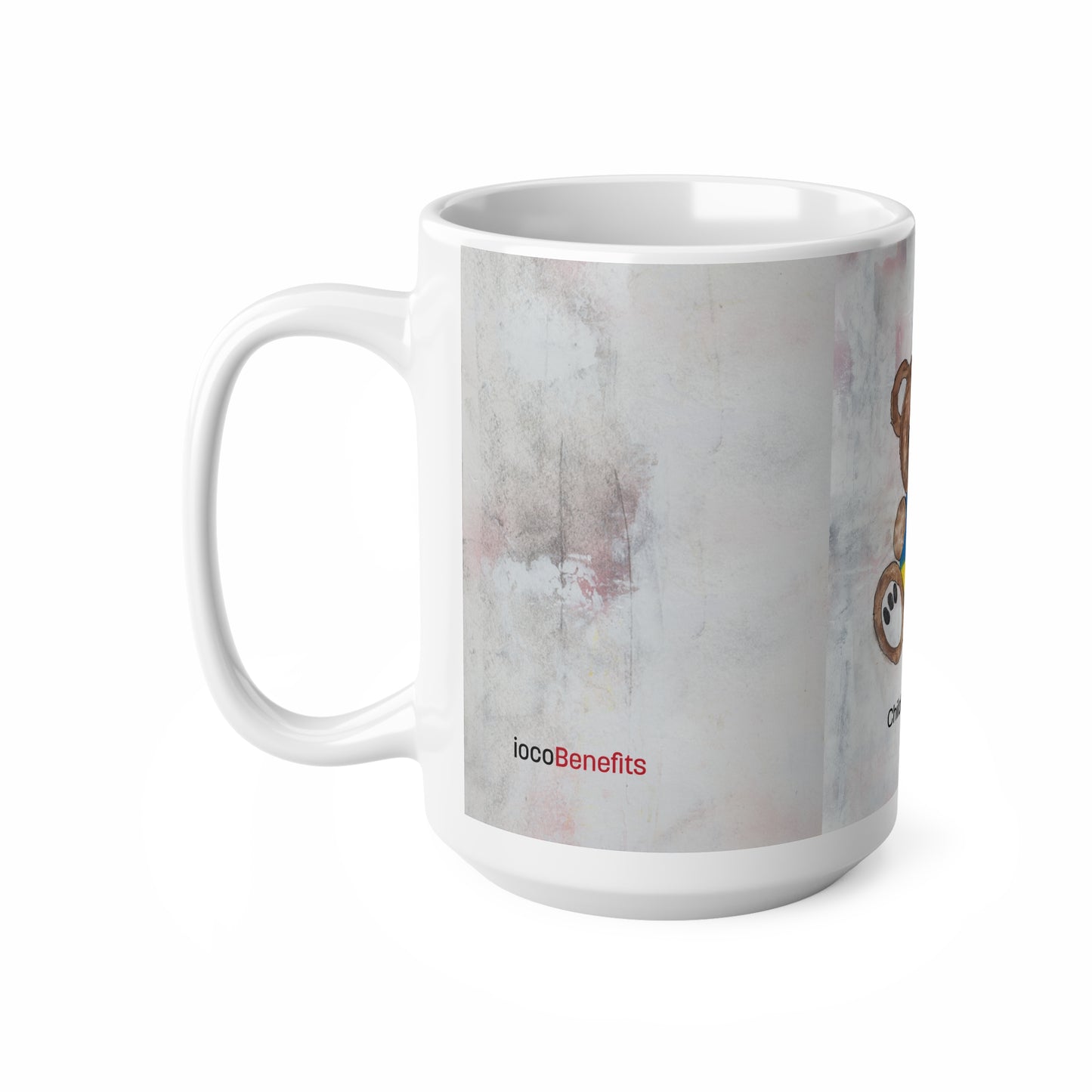 Teddy Bear, Brown - Ukraine Heart Ceramic Mug, (11oz, 15oz)