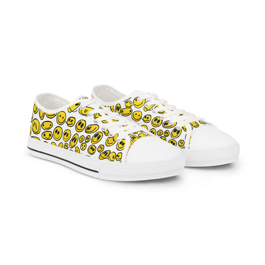 Yellow SMILES - Men's Low Top Sneakers
