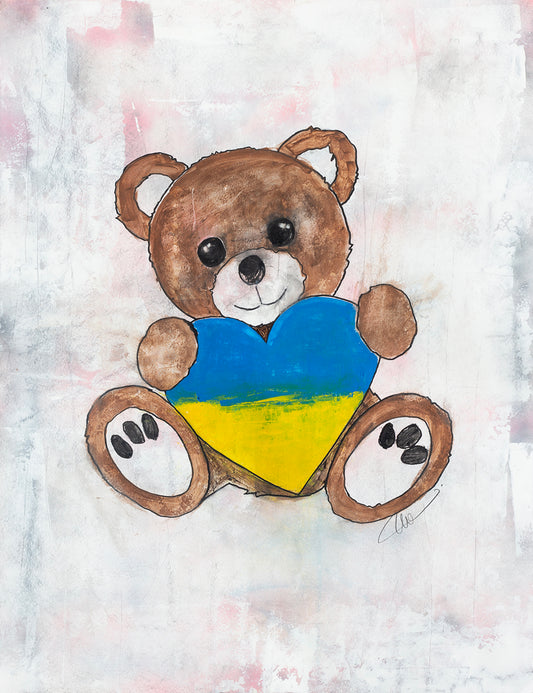 Teddy Bear Brown - Ukraine Heart (PRINT ONLY)