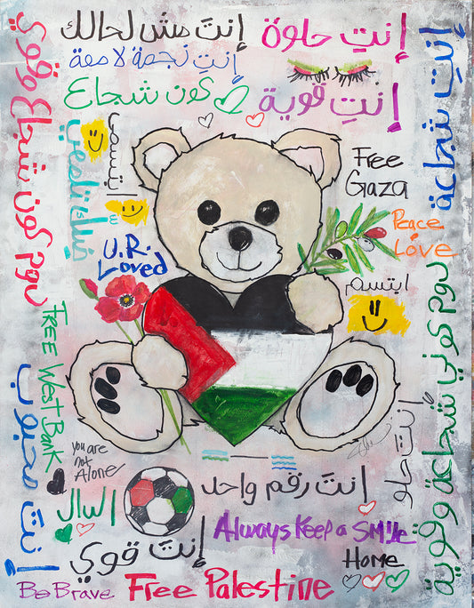 Teddy Bear Blond-Love for Palestine (PRINT ONLY)