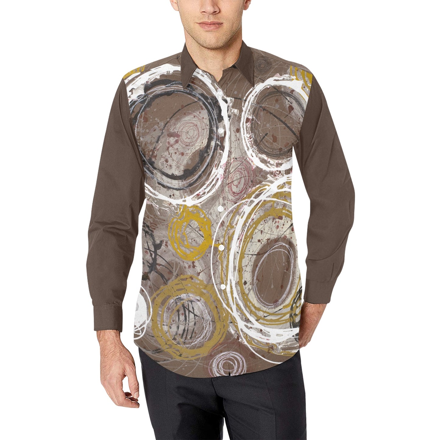 Celestial Spirals, (BrSL)-Men's Long Sleeve Shirt