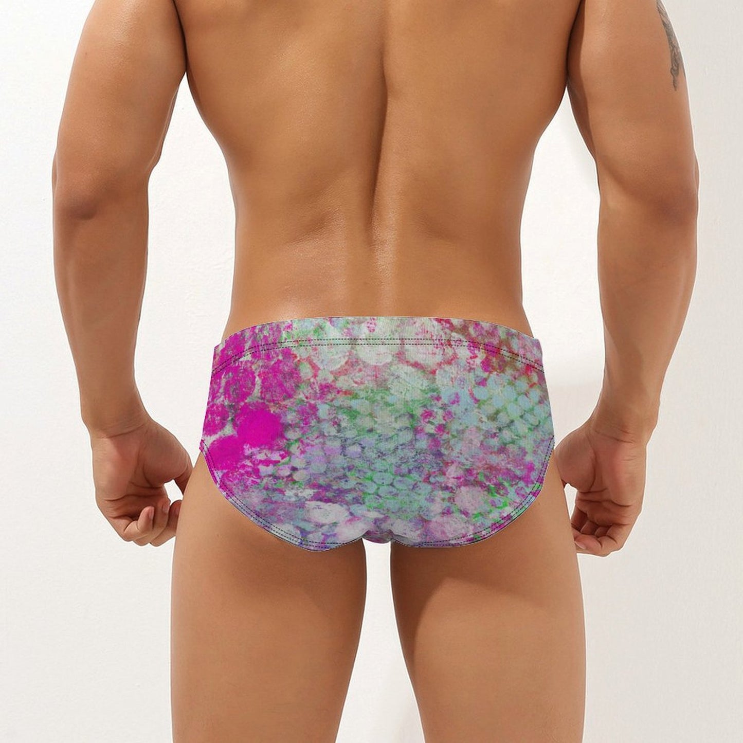 Flickering Sequins Magenta - Men's Swim Briefs