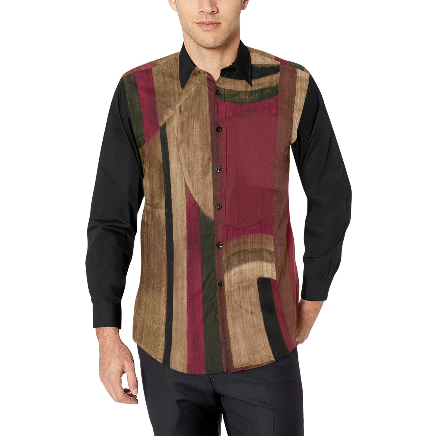 Burgundy of Pompeii, (BLSL)-Men's Long Sleeve Shirt