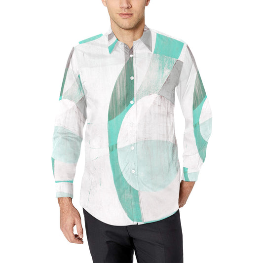 Aqua Inlays-Men's Long Sleeve Shirt