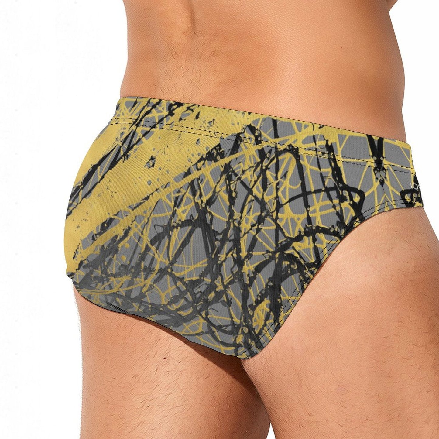 Swirls of OnyxGold - Men's Swim Briefs